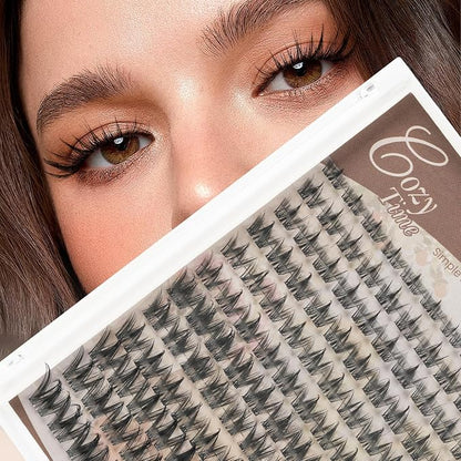 JMS&JMS Spikes Lash Clusters, Anime Eyelashes, Invisible Band Lash Clusters | C Curl 8-18Mix Natural Wispy Eyelashes Manga Cluster Eyelash Extensions for Beginner