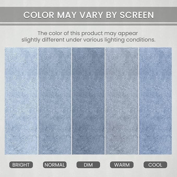 Home Weavers Allure Collection 100% Cotton Bath Rug, Soft & Absorbent Bathroom Rug, Spray Latex Back, Quick Dry, Machine Washable Bath Mat for Floor, Shower & Tub, 17"x24", Blue