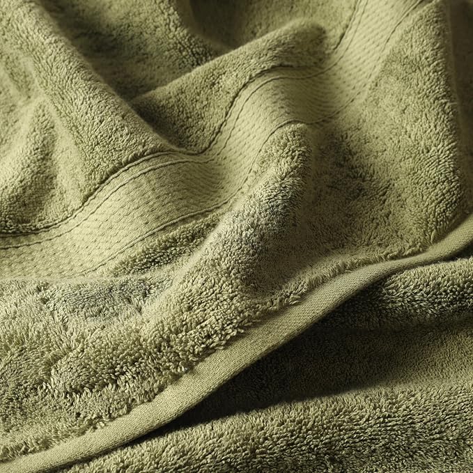 Superior Egyptian Cotton Ultra Plush & Absorbent, 6 Piece Set, Forest Green | Quick Dry, Soft Luxury Towel Set, Bath Essentials, Guest Bath, Spa, 2 Bath, 2 Hand, 2 Face Towels, Madeline Towels