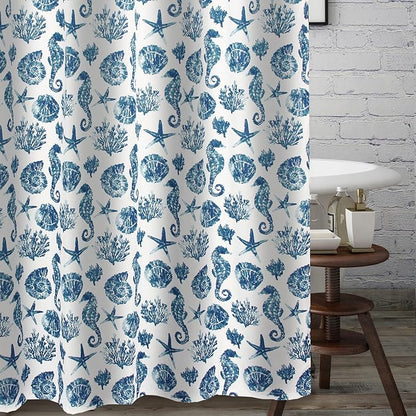 Greenland Home Fashions Fabric Sensations Shower Curtain, Stylish Bathroom Decor, Machine Washable, 72 inches x 72 inches, Pebble Beach