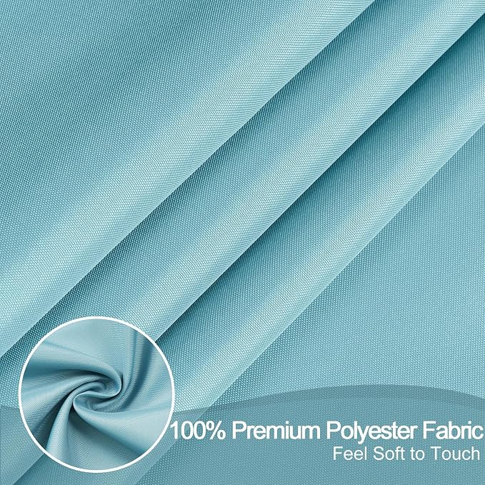 AooHome Standard 72x72 inch Shower Curtain Liner, Soft Polyester Solid Color Shower Curtain with Hooks, Weighted Hem, Water Repellent, Blue