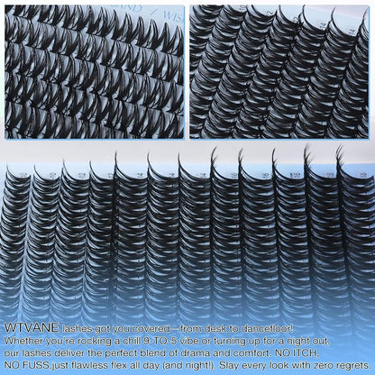 Flora Lash Clusters Kit Wispy Eyelash Clusters 10-18mm DIY Lash Extension Kit D-Curl Individual Lashes Eyelash Extension Kit with Thin Band Lashes Cluster Lash Bond and Seal Lash Tweezers by WTVANE