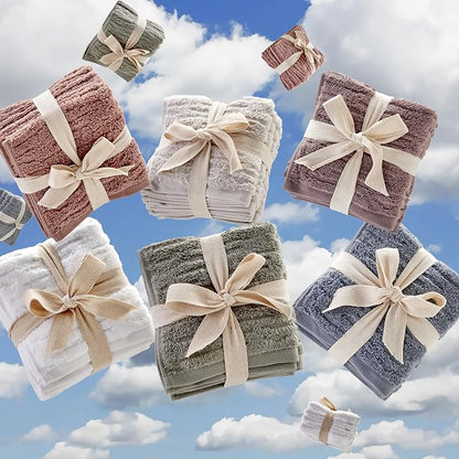 SKL Home CloudSoft Washcloth Set, 4-Piece, 100% Cotton Luxury, Clay | Premium spa-level quality. 520 GSM weight. Ultra plush & absorbent.