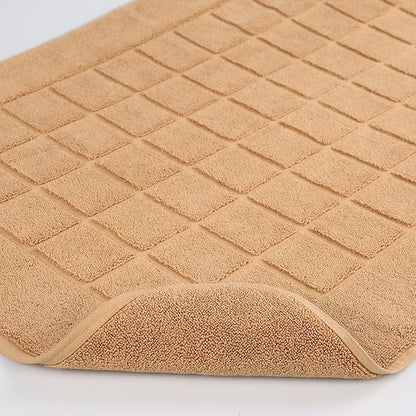Superior 100% Cotton Bathmat Set, Bath Mats, Bathroom Decor, Shower, Bathtub Essentials, Home Accessories, Small Washable Rug, No Backing, Heavyweight, Nora Collection, Set of 2, 22" x 35", Rust