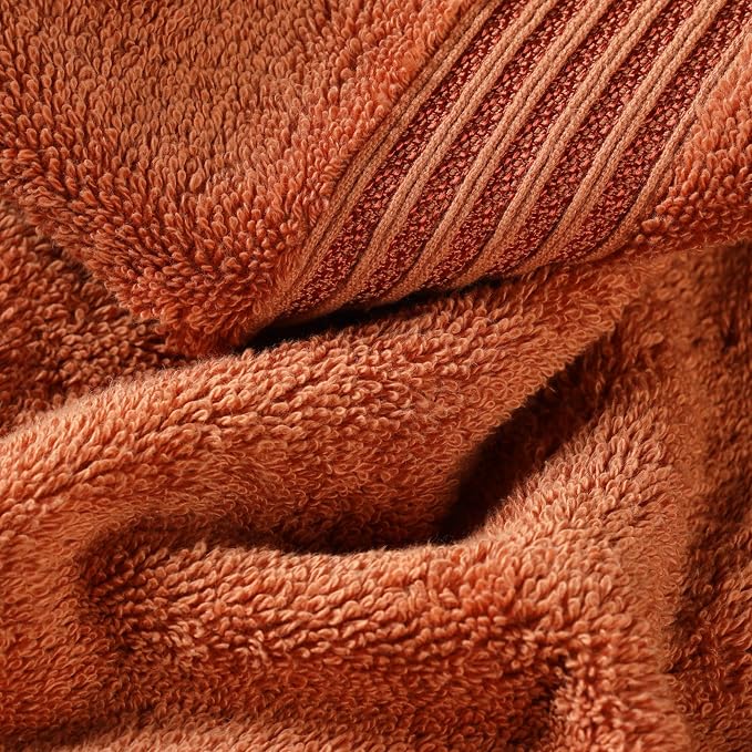 Superior Egyptian Cotton 8-Piece Towel Set, Assorted Towels for Home Bathroom, Master Bath, Decor Essentials, Includes 2 Bath, 2 Hand, 4 Face Towels/Washcloths, Quick Dry, Absorbent, Caramel Brown