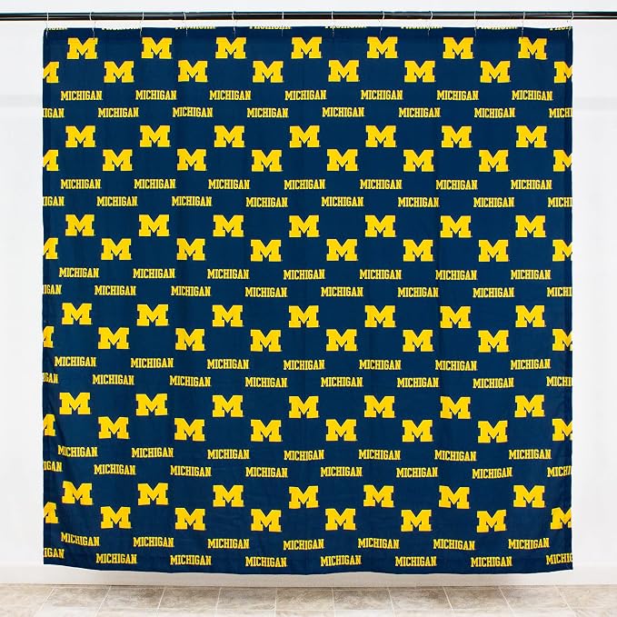 Everything Comfy Michigan Wolverines Bright and Colorful Shower Curtain Cover 70" x 72"