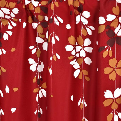 Lush Decor Valance Weeping Flower Light Filtering Window Curtain, Red