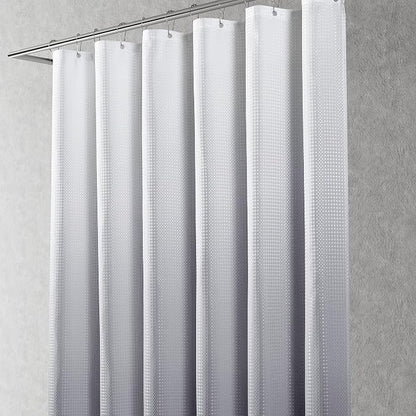 Shower Curtain 84 inches Long 7FT for Bathroom 1 Panel Light Grey | Ombre Waffle, Shower Curtains with Hook, Water Repellent, Boho Farmhouse, Simple Modern Bath Decor, Machine Washable, 72x84