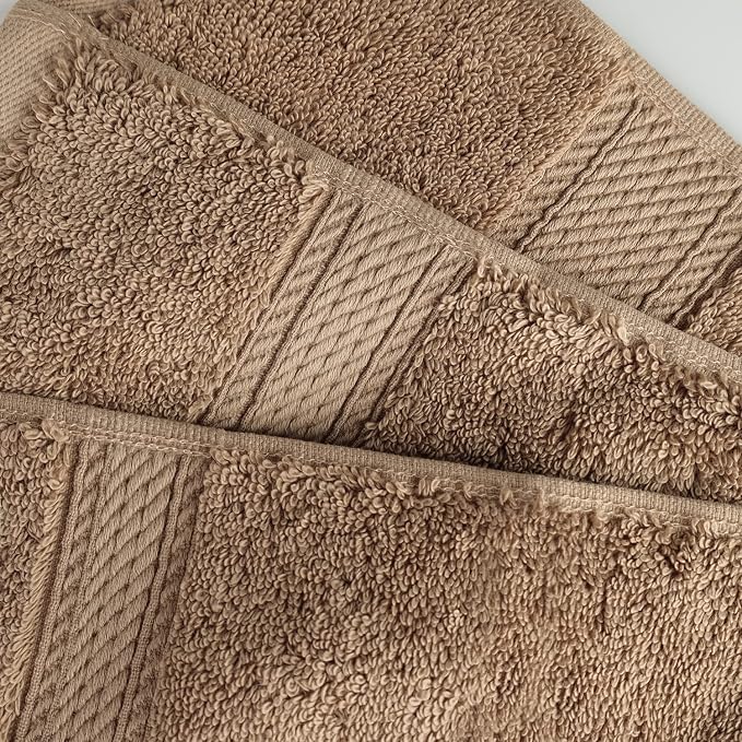 Superior Egyptian Cotton Ultra Plush & Absorbent, 8 Piece Set, Latte | Quick Dry, Soft Luxury Towel Set, Bath Essentials, Guest Bath, Spa, 2 Bath, 2 Hand, 4 Face Towels, Madeline Towels