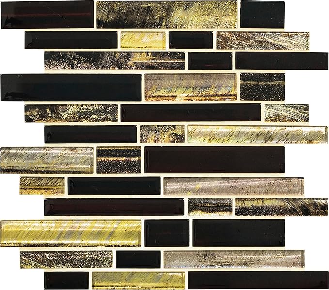 MSI Artista Interlocking Glass Tile for Kitchen Backsplash, Wall Tile for Bathroom, Accent Wall Tile, and Shower Wall Tile, 12 in x 13 in