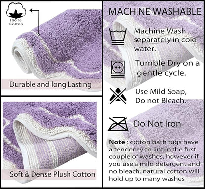 Home Weavers Allure Collection Toilet Lid Seat Cover, Elastic Edges, 100% Cotton Soft Universal Fit for Standard Oblong Round Elongated Bath Room Bowl Lids, Washable, 18"x18" Toilet Lid Cover, Purple