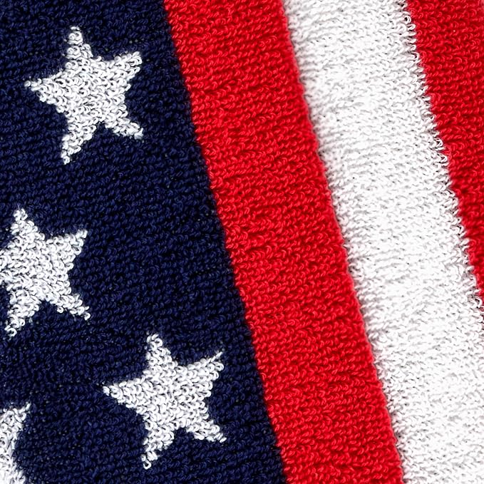 SKL Home American Flag Hand Towel Set-2pc, 100% Cotton, Reversible, Multi | Fun for Memorial Day, 4th of July, Labor Day & all patriotic holidays. For use in the bathroom, kitchen or bar.