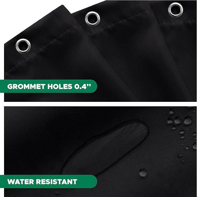 Fabric Shower Curtain Liner 72"W x 96"L-Black Extra Long Shower Liners | Hotel Quality Water Resistant Machine Washable Shower Liner-Cloth Polyester Light Weight High Ceilings Bathroom Curtain Liner