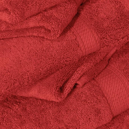 SUPERIOR Egyptian Cotton Ultra Plush & Absorbent, 6 Piece Set, Red | Quick Dry, Soft Luxury Towel Set, Bath Essentials, Guest Bath, Spa, 2 Bath, 2 Hand, 2 Face Towels, Madeline Towels