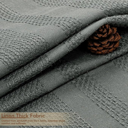 Extra Long Boho Shower Curtain 84 Inch Long, Modern Farmhouse Heavy Duty Linen Textured Soft Fabric, Rustic Country Cloth Shower Curtain with Tassel for Bathroom Hotel, 72Wx84L, Light Grey