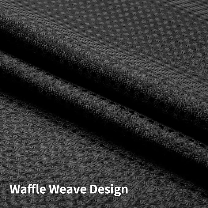 Colorful Star Black No Hook Waffle Shower Curtain with Liner, 72 x 75 Inch | Heavy Duty Thick Shower Curtain Sets with Snap in Fabric Liner and Mesh Top Window, Hotel Style Waterproof Bathroom Curtain