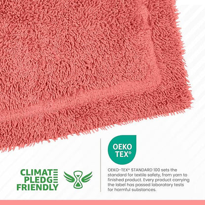 Martex 100% Cotton Ringspun Bath Rug | Super Soft | Super Absorbent | Essential Bathroom Rugs | Non-Slip Bath Mat | Quick Drying Bath Mat | Coral