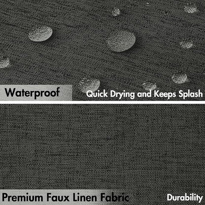 MIULEE 72 x 84 Extra Long Linen Shower Curtain Charcoal Grey 12 Metal Hooks | Washable, Heavy Fabric Shower Curtain Set, Waterproof Thick Cloth Shower Curtain, Bathroom Hotel Bathtub