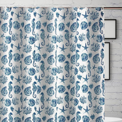 Greenland Home Fashions Fabric Sensations Shower Curtain, Stylish Bathroom Decor, Machine Washable, 72 inches x 72 inches, Pebble Beach