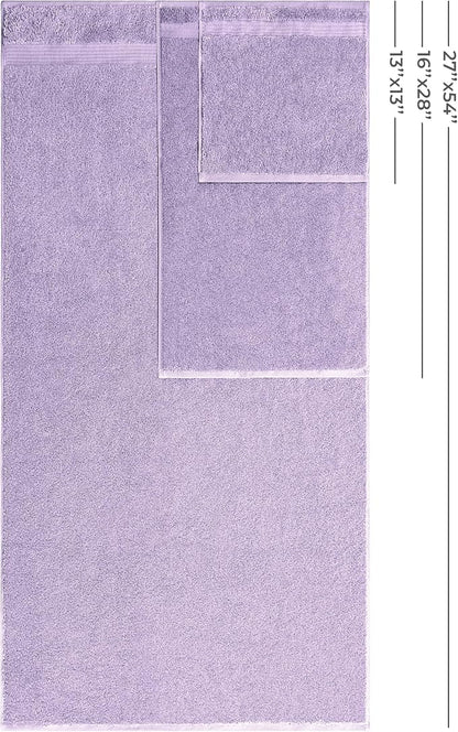 American Veteran Towel, 100% Cotton Turkish 6 Piece Towel Set, Luxury Towels Set of 6 for Bathroom Essentials, 2 Bath Towel 2 Hand Towel 2 Washcloth, Lilac