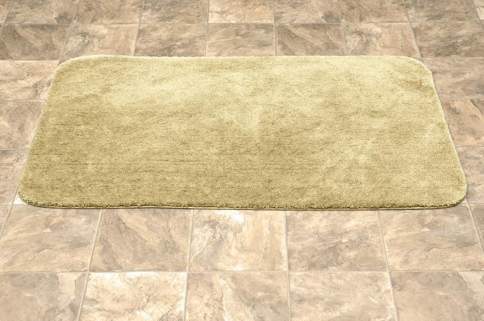 Garland Rug Traditional Plush Washable Nylon Rug, 30-Inch by 50-Inch, Linen (Pack of 4)