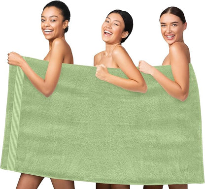 Elegant Comfort Premium Turkish Cotton 1 Piece Jumbo Bath Towel - 35 x 70 inch, Luxurious Hotel Spa Quality 100% Turkish Cotton Large Bath Towel - Highly Absorbent - Soft Bathroom Towel, Sage