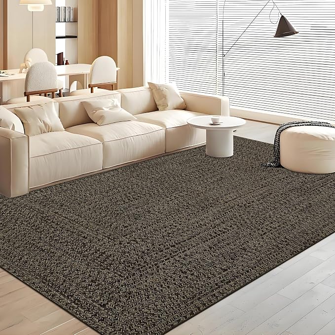 Modern Washable Rugs 8x10 Area Rug for Living Room Soft Bedroom Rug Print Braided Rug Farmhouse Large Area Rug Non Slip Throw Rugs Stain Resistant Carpet for Nursery Dining Room 8'x10'