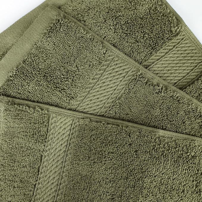 Superior Egyptian Cotton 800 GSM Plush Absorbent, 9 Piece Set, Forest Green | Quick Dry, Soft Luxury Towel Set, Bath Essentials, Guest Bath, Spa, 3 Bath, 3 Hand, 3 Face Towel, Madeline Towels