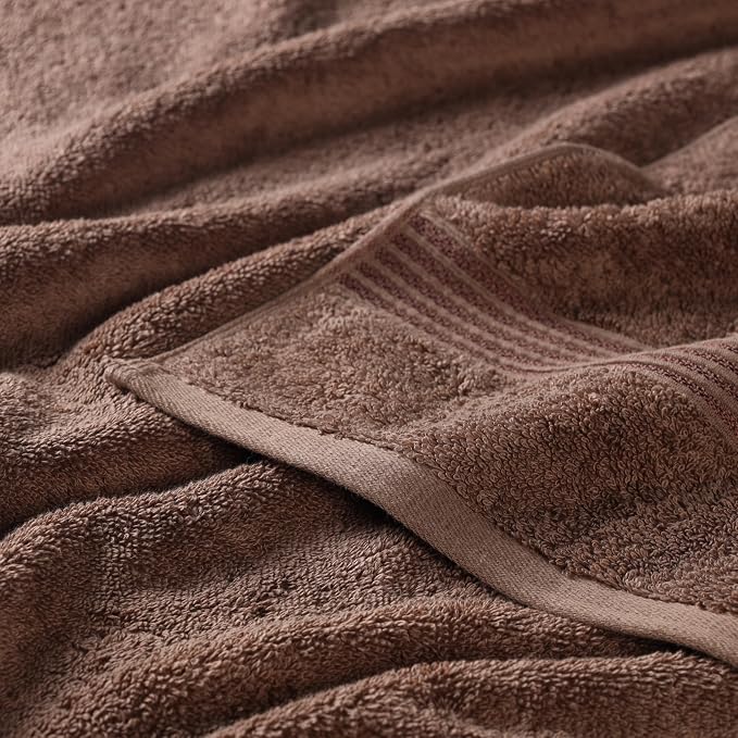 Superior Egyptian Cotton 4-Piece Bath Towel Set for Shower, Bath, Spa, Resort, Hotel, Soft Body Towels, Airbnb Essentials, Apartment, Dorm, Quick Dry, Absorbent, Bathroom Basics, Mocha