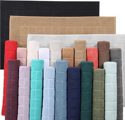 Superior 100% Cotton Bathmat Set, Bath Mats, Bathroom Decor, Shower, Bathtub Essentials, Home Accessories, Small Washable Rug, No Backing, Heavyweight, Nora Collection, Set of 2, 22" x 35", Toast
