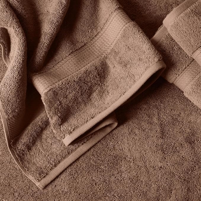 Superior Egyptian Cotton Plush & Absorbent, Bath Towel Set of 4, Chocolate | Quick Dry, Soft Luxury Towel Set, Bath Essentials for Bathroom, Guest Bath, Spa, 4 Piece Bath, Madeline Towels