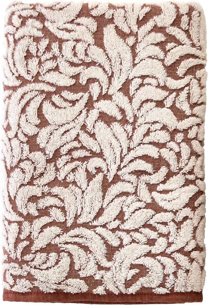 SKL Home Renan Bath Towel, 100% Turkish Cotton, Clay Oxford | 600 GSM weight. Spa-level quality. Soft & absorbent, textured jacquard.
