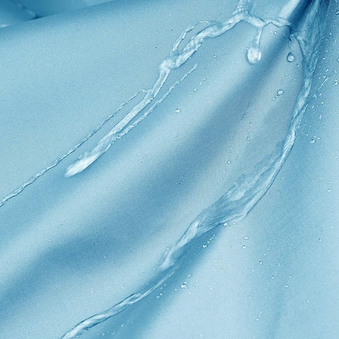 UFRIDAY Shower Curtain with Mesh Window, 72x72 inch Fabric Shower Curtain for Bathroom and Bathtubs,Machine Washable,Water Repellent,Hotel Quality,Light Blue
