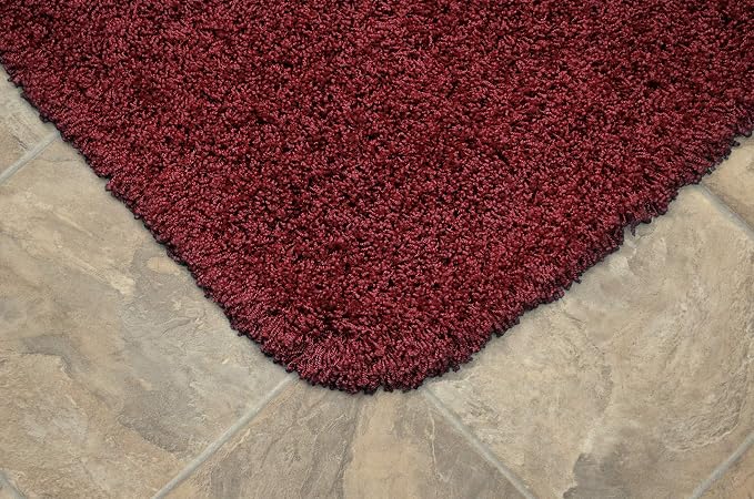 Garland Rug 2-Piece Jazz Shaggy Washable Nylon Bathroom Rug Set, Chili Pepper Red