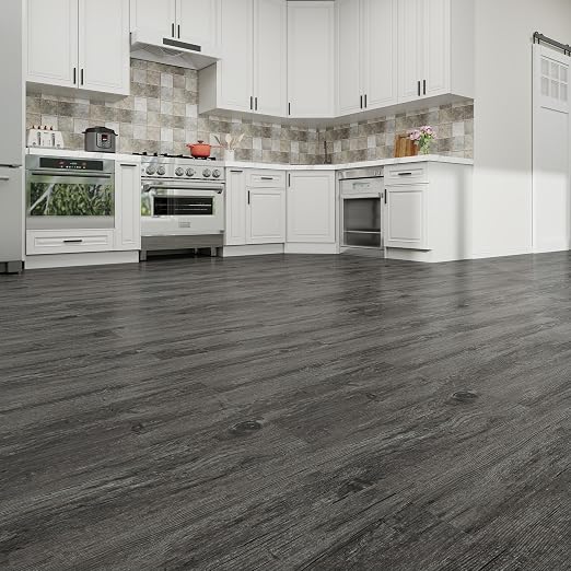 MULGREAT Peel and Stick Floor Tile, 54 Sq.Ft Self Adhesive Vinyl Flooring Plank, 36 Pieces Waterproof Heavy Duty Wood Grain Tiles, 36"x6" DIY Planks for Apartment Bathroom, Wooden Knot Pattern