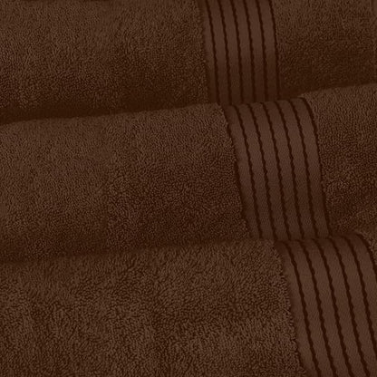 Elegant Comfort Premium Cotton 6-Piece Towel Set, Includes 2 Washcloths, 2 Hand Towels and 2 Bath Towels, 100% Turkish Cotton - Highly Absorbent and Super Soft Towels for Bathroom, Brown