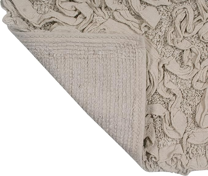 Home Weavers Bell Flower Collection 100% Cotton Tufted Bath Rugs, Extra Soft and Absorbent Bath Rugs, Non-Slip Bath Mats, Machine Washable, Bath Mats for Bathroom Floor and Tub, 25"x25" Heart, Linen