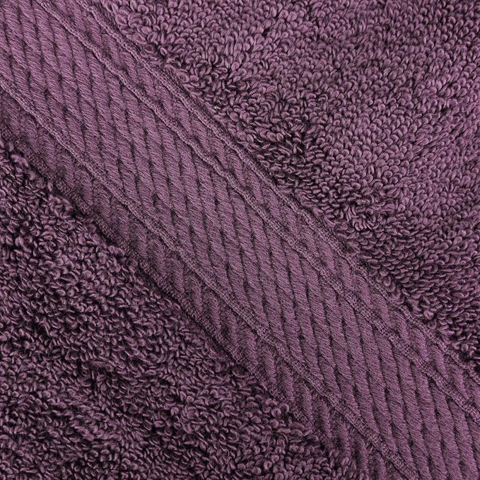 SUPERIOR Egyptian Cotton Ultra Plush & Absorbent, 3 Piece Set, Plum | Quick Dry, Soft Luxury Towel Set, Bath Essentials, Guest Bath, Spa, 1 Bath, 1 Hand, 1 Face Towels, Madeline Towels