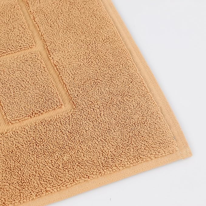 Superior 100% Cotton Bathmat Set, Bath Mats, Bathroom Decor, Shower, Bathtub Essentials, Home Accessories, Small Washable Rug, No Backing, Heavyweight, Nora Collection, Set of 2, 22" x 35", Rust