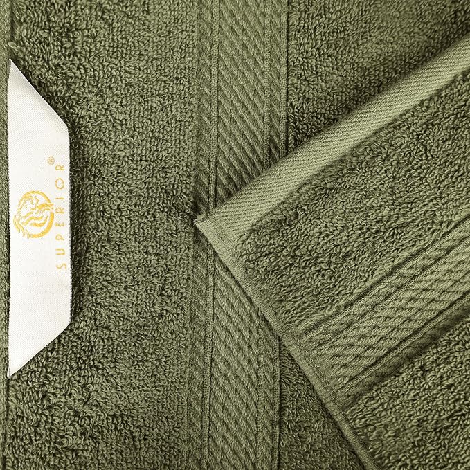 Superior Egyptian Cotton Ultra Plush & Absorbent, 8 Piece Set, Forest Green | Quick Dry, Soft Luxury Towel Set, Bath Essentials, Guest Bath, Spa, 2 Bath, 2 Hand, 4 Face Towels, Madeline Towels