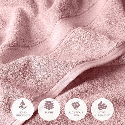Superior Egyptian Cotton Plush & Absorbent, Bath Towel Set of 4, Tea Rose | Quick Dry, Soft Luxury Towel Set, Bath Essentials for Bathroom, Guest Bath, Spa, 4 Piece Bath, Madeline Towels