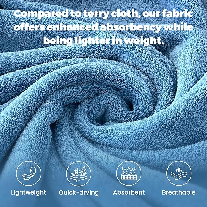 PJGGZ Towel Robe for Men - Ultra-Absorbent Soft Quick Dry Towel Bathrobe Kimono for Shower, Spa & Hotel