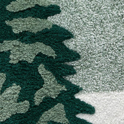 SKL Home Christmas Winter Pines Bath Rug, 25" x 25", Green | Ultra-plush & absorbent. Anti-slip Latex backing. Great for the bathroom, kitchen & lodge/cabin décor. Machine washable.