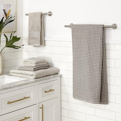 Modern Threads 6 Piece Cotton Bath Towel Set – Ultra Soft 600 GSM Towels – Bathroom Set with Hand Towels and Washcloths – Waffle (Charcoal)