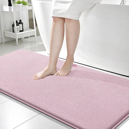 OLANLY Memory Foam Bathroom Runner Rugs 59x24, Long Bath Mats, Dusty Rose | Soft Quick Dry Bath Rugs, Non-Slip, Absorbent Machine Washable Mat for Bathroom Floor, Tub and Shower, Home Decor Accessories