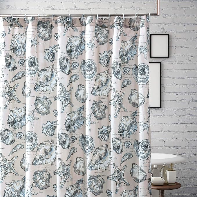 Barefoot Bungalow Cruz Shower Curtain, 72x72 inches, Linen