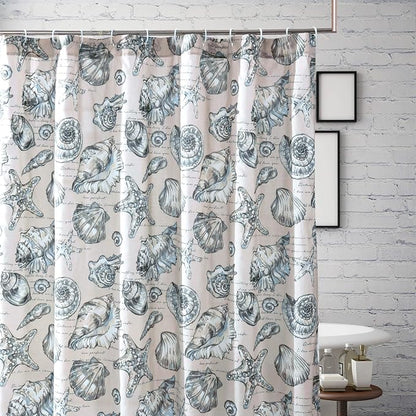 Barefoot Bungalow Cruz Shower Curtain, 72x72 inches, Linen