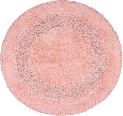 Home Weavers Radiant Collection 100% Cotton Bathroom Rugs Set, Bathroom Décor, Washable Rug, Extra Soft and Absorbent Bath Rug, Kitchen Mat, Bath Mat Set, Bath Floor Mat Non Slip, 30" Round, Pink