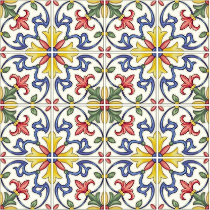 In Home NH2365 Tuscan Tile Peel & Stick Backsplash Tiles, Standard, Multicolor