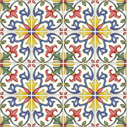 In Home NH2365 Tuscan Tile Peel & Stick Backsplash Tiles, Standard, Multicolor